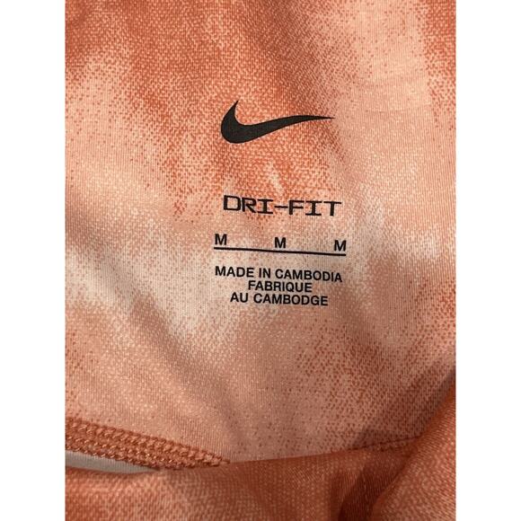 Women's Nike One Luxe Bike Training Shorts 7" Orange Black stripe Sz Med New - Picture 3 of 14